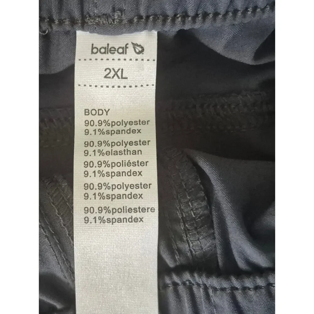 NWT Baleaf Men's 50+ UPF Lightweight Elastic-Waist Sport Pants Gray XXL